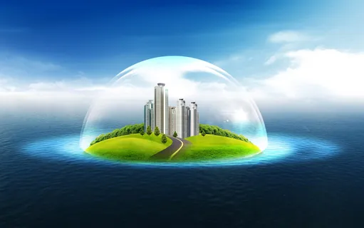 蓝天白云绿草绿生活风景