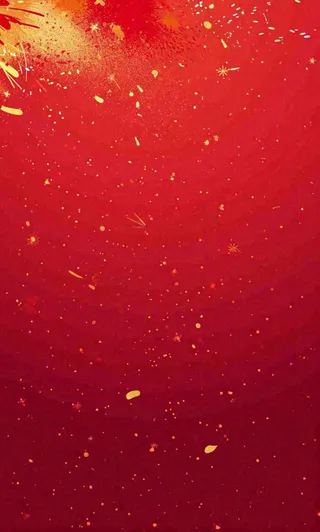 红色喜庆烟花丝带，圣诞新年节日背景