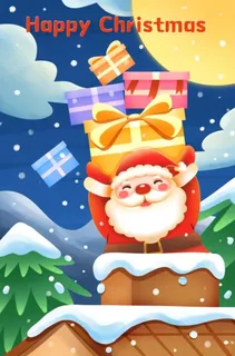 圣诞节插画海报圣诞老人