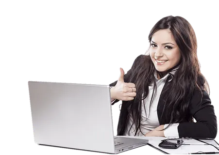 女士办公微笑电脑素材