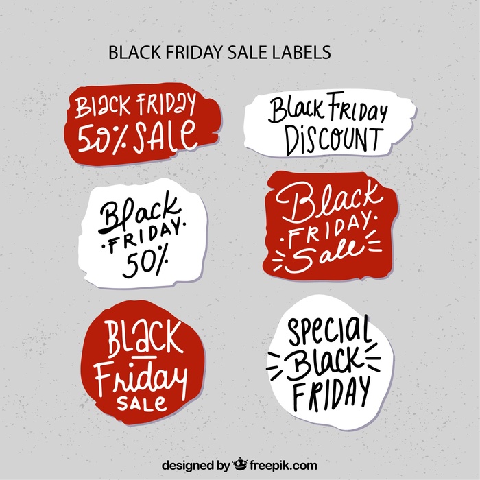 免抠黑色星期五促销标签