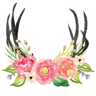 唯美森系手绘水彩花朵 免抠