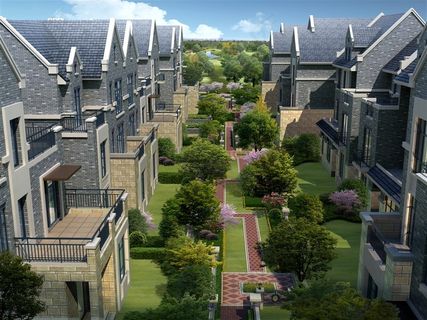 英伦风格建筑合院效果图