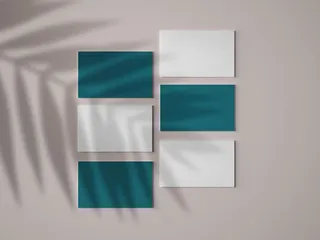 光影多张高级感名片样机灰色背景