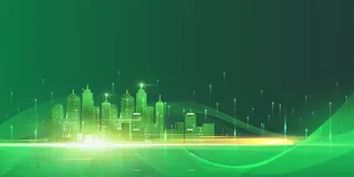 绿色清新科技展板背景