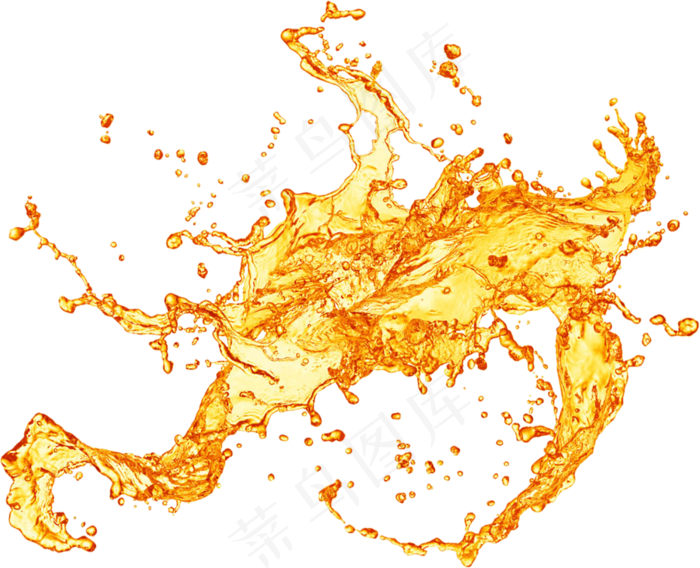 橙汁喷溅免扣元素png 
