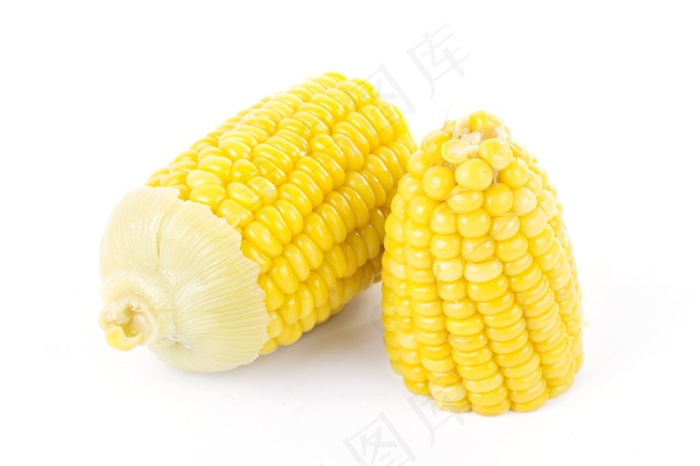 掰成两半的玉米高清图片