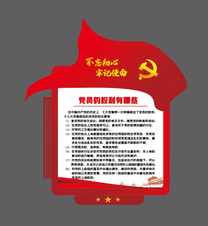 党建文化墙党员的权利ai矢量模版下载