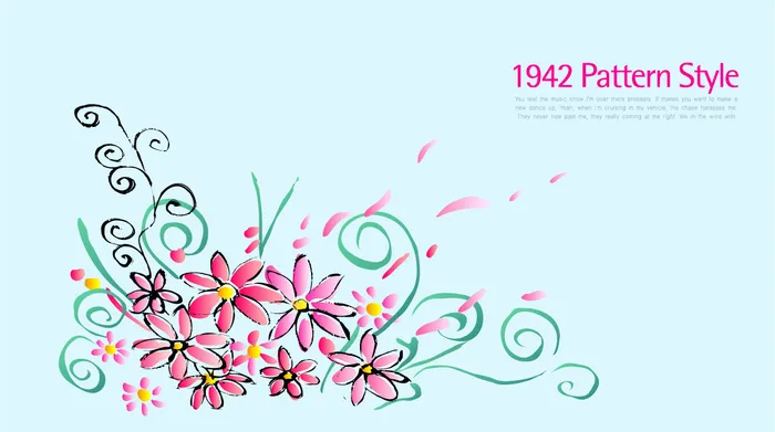 韩国风格花纹背景矢量素材手绘花纹背景底纹花边装饰