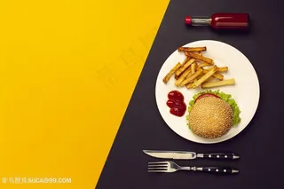 美味汉堡宣传海报高清图片