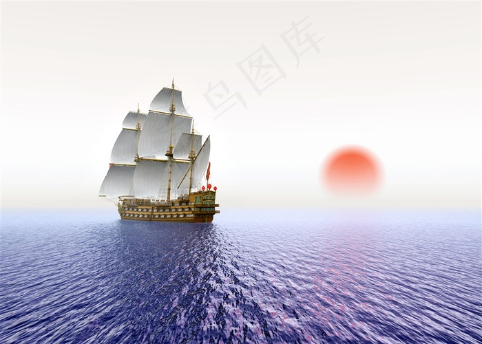 海洋上的帆船图片下载