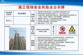 塔式起重机风险点公示牌
