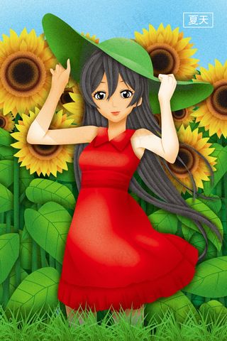 夏天插画 夏日海报图片