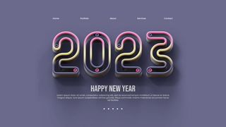 创意2023年新年兔年数字字体设计