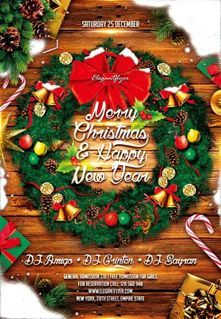 简约大气圣诞节快乐海报