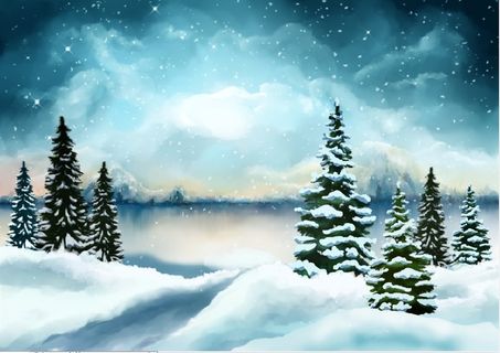 圣诞节雪花装饰风景