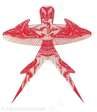 红色蝙蝠喜庆风筝纸鸢民俗节日图片