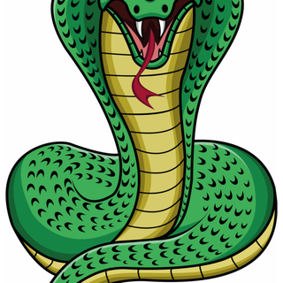 手绘绿色眼镜蛇 免扣