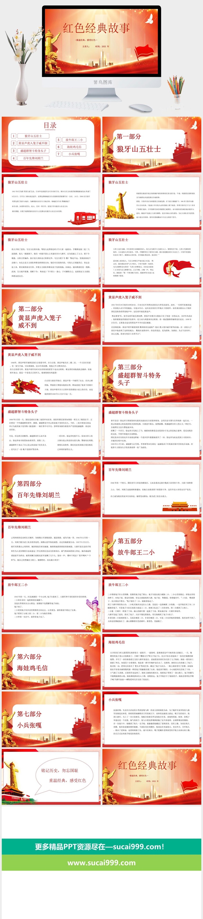 重温经典党建红色经典故事PPT