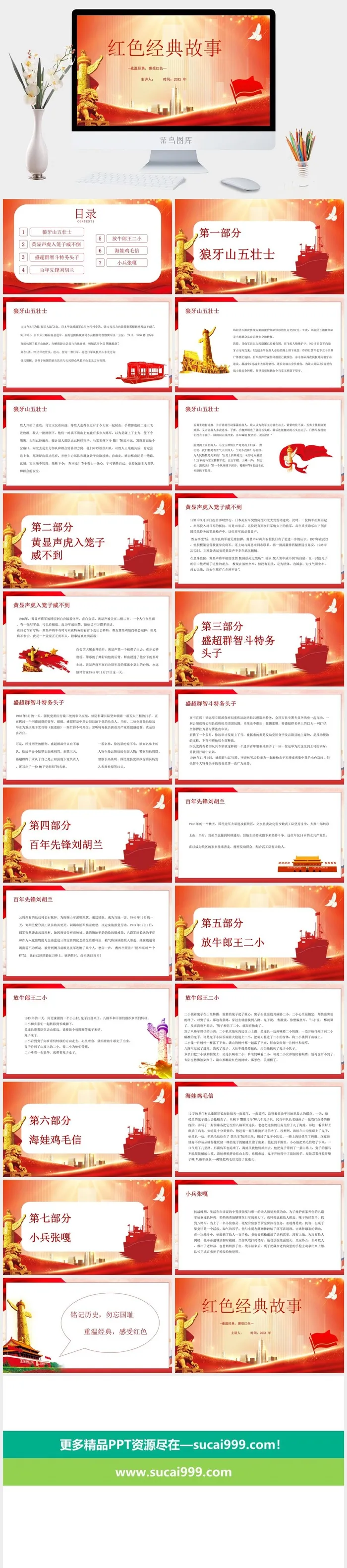 重温经典党建红色经典故事PPT