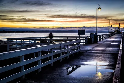 黄昏海岸码头风景图片 黄昏海岸码头风景图片