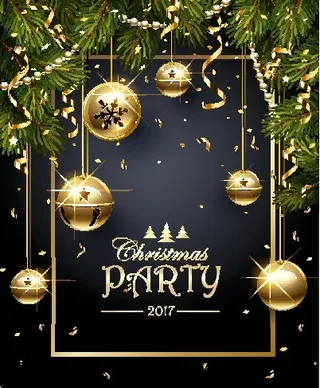 圣诞节圣诞树圣诞老人闪亮装饰电商促销折扣海报