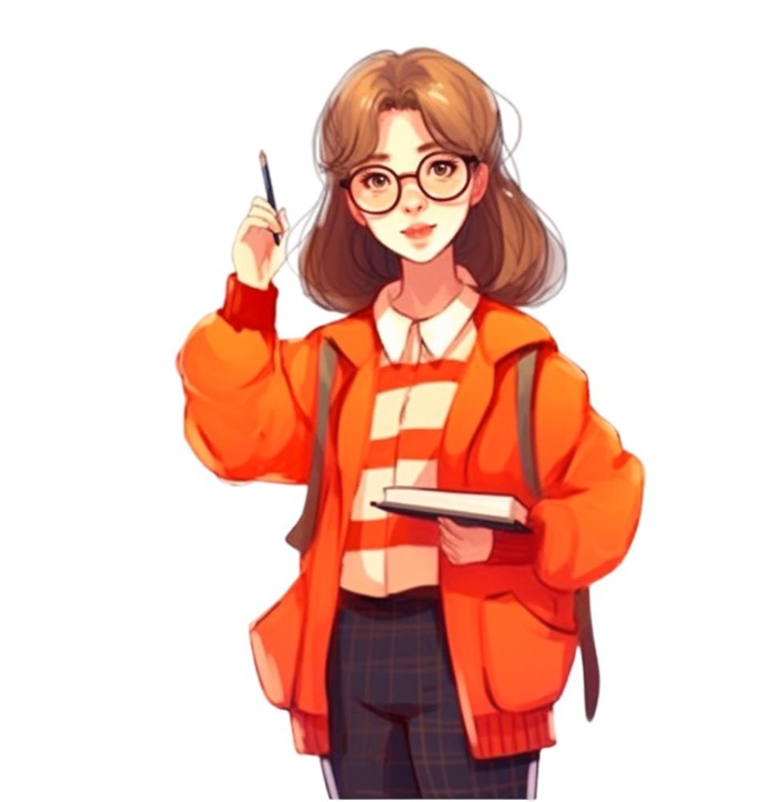 教师女孩拿着笔免抠