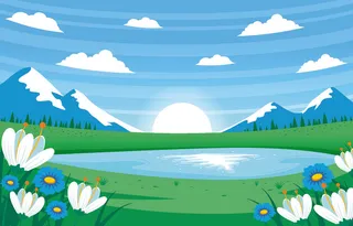 欢迎春天到花开风景