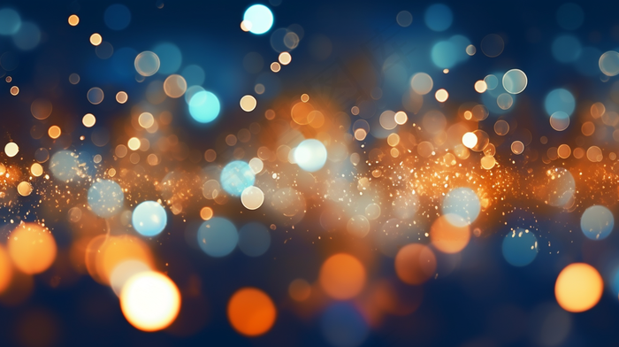 闪光抽象灯彩色的灰尘和光芒豪华散景背景