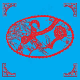 鸟剪纸 剪纸风元素