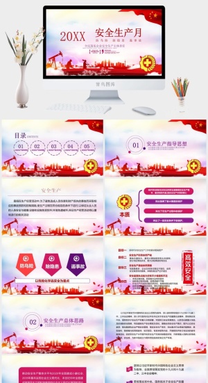 安全生产PPT模板预览图
