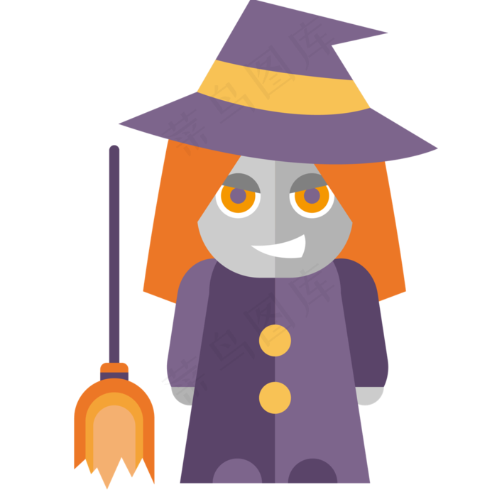 简单卡通万圣节女巫