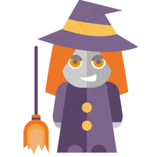 简单卡通万圣节女巫