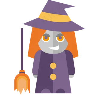 简单卡通万圣节女巫