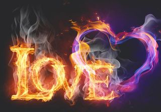 心形火焰字图片素材