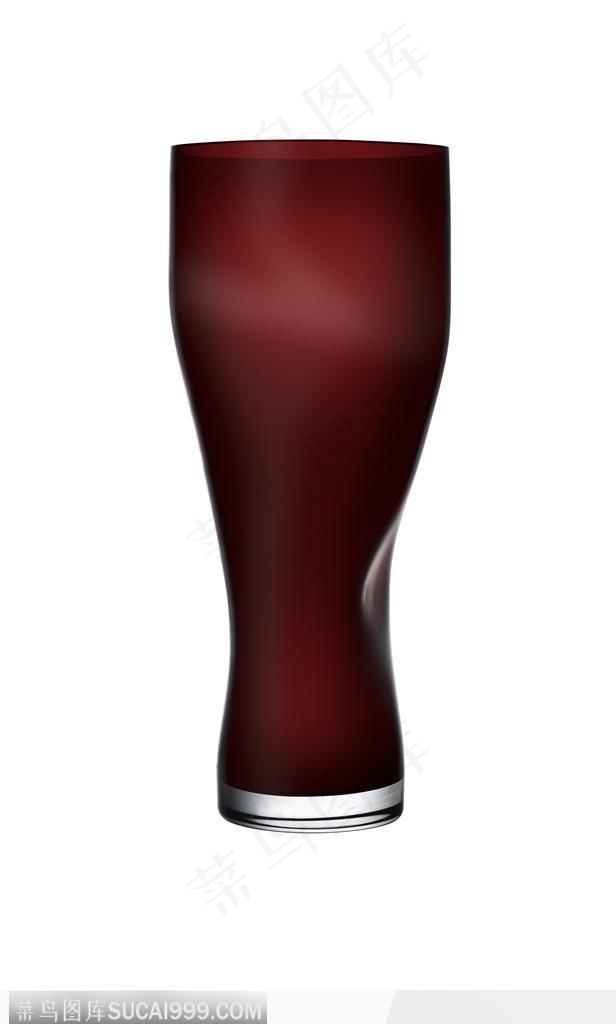 玻璃艺术-造型独特的红色杯子