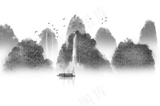 水墨山水素材  