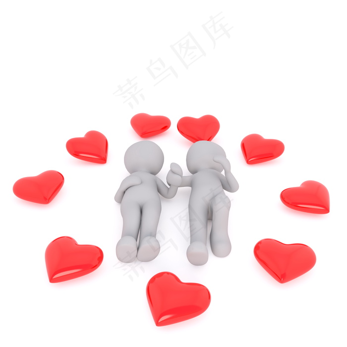 热恋中的3D小人图片