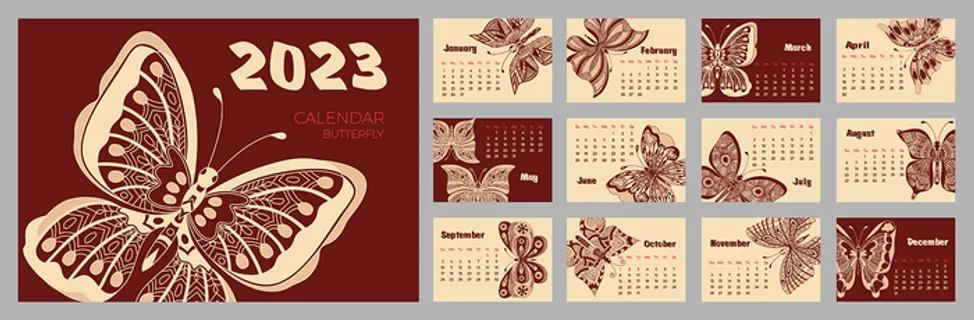 2023日历 2023年挂历 兔年日历 