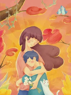 母亲节插画素材