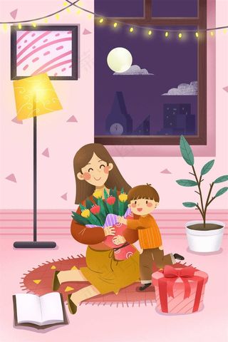 母亲节插画 