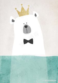 卡通熊唯美插画