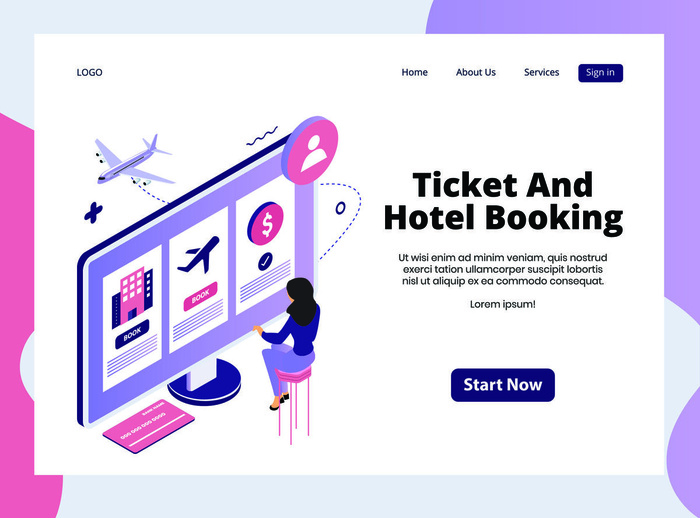 扁平化人物场景办公互联网等距ai矢量设计网页海报UI素材插画