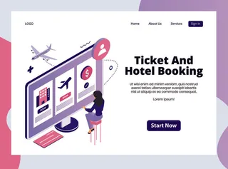 扁平化人物场景办公互联网等距ai矢量设计网页海报UI素材插画