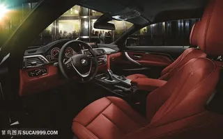 高清宝马红色内饰素材