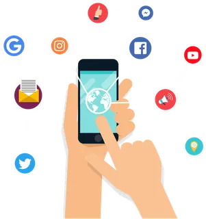 手机互联图标卡通科技kv主视觉素材 手机互联图标卡通科技kv主视觉素材