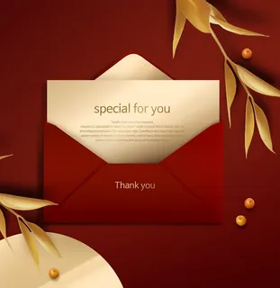 贺卡信封红色背景