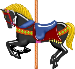 木马玩具剪贴画儿童节幼儿园插画