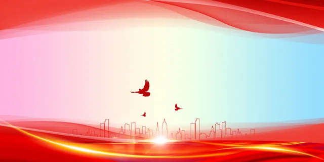 红色渐变党建展板背景