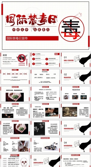 禁毒宣传PPT模板ppt模版预览图